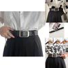 Durable Simple Design Vintage Black Pu Jeans Belt Perfect For Men And Women