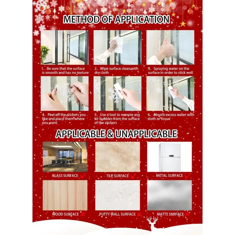 PVC Christmas Window Stickers Reusable Whole Sheet Christmas Window Decals Electrostatic Christmas Glass Window Stickers