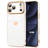 Case for iPhone 18 Pro, Soft Silicone Slim Shockproof with Heart Pattern - White