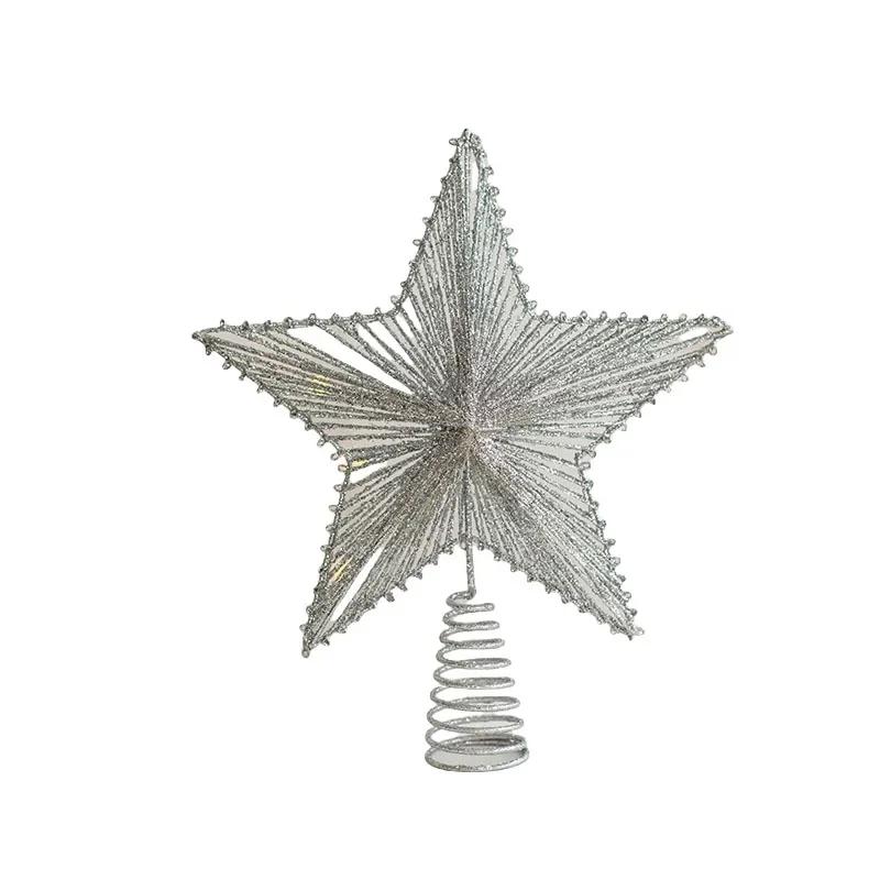 25/30cm Glitter Christmas Tree To-pper Iron Star Christmas Decor For Home Xmas Tree Ornaments Navidad New Year 2026 Natal Noel