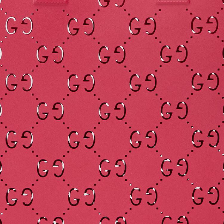 Gucci Hohles Design Unifarbene Gummi-Tragetasche Kinder-Tragetaschen Lila Rot 679365-JFO00-2797