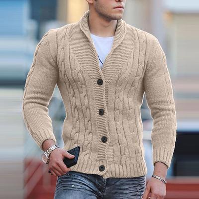 Men's Fashion England Style Knitted Cardigan Sweater Long Sleeve Single Breasted Cardigans