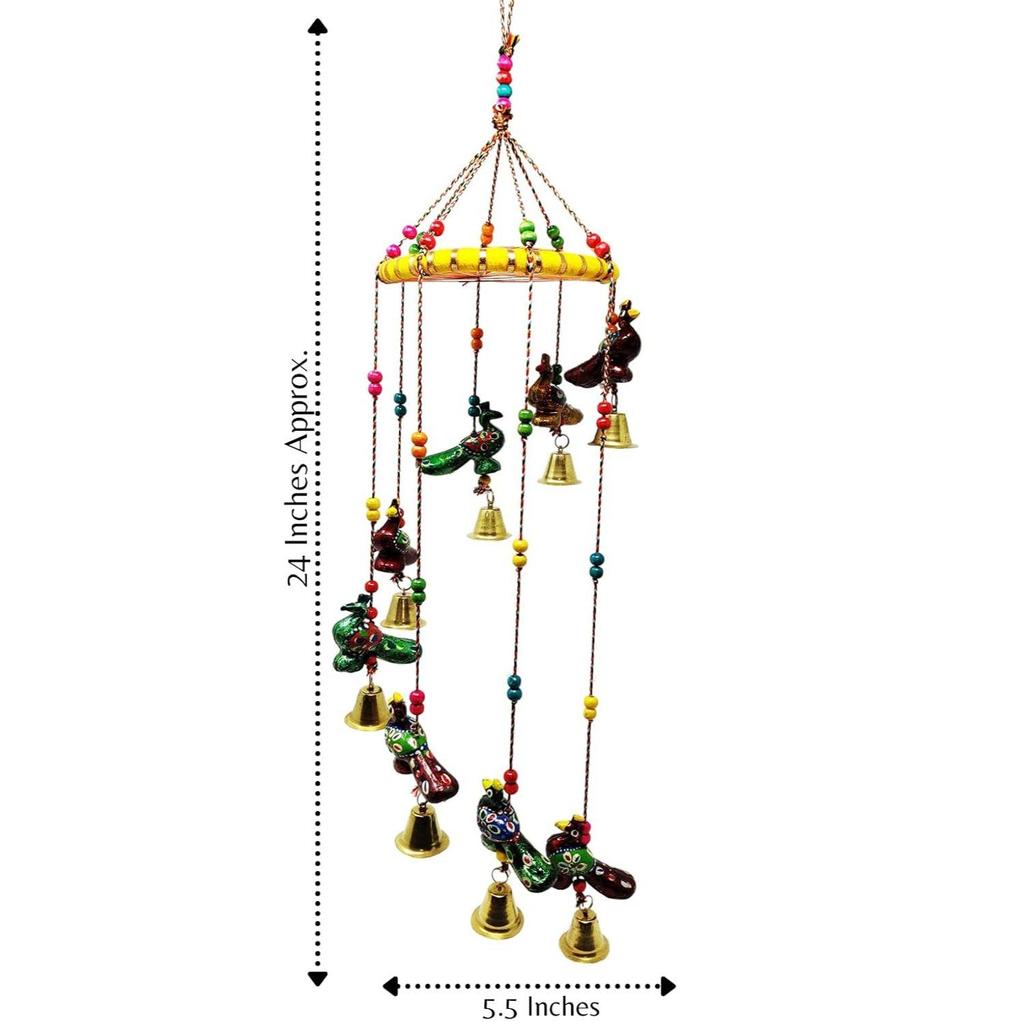 Plastic Handcrafted Recycled Material Peacock Rajasthani Door/Wall Hanging Decorative Showpiece