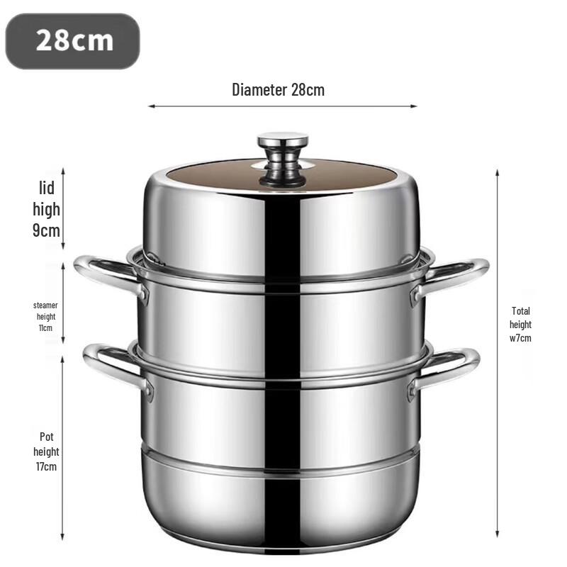 Youchu Mao 3-Layer Stainless Steel Multi-Function Steamer Pot