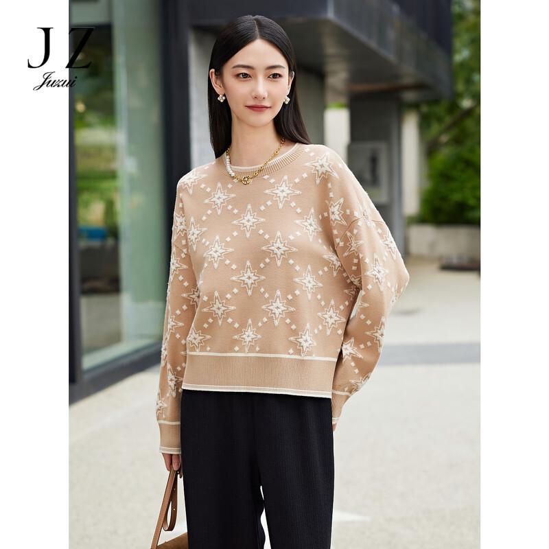 JUZUI Women's Fashion Jacquard Knit Sweater