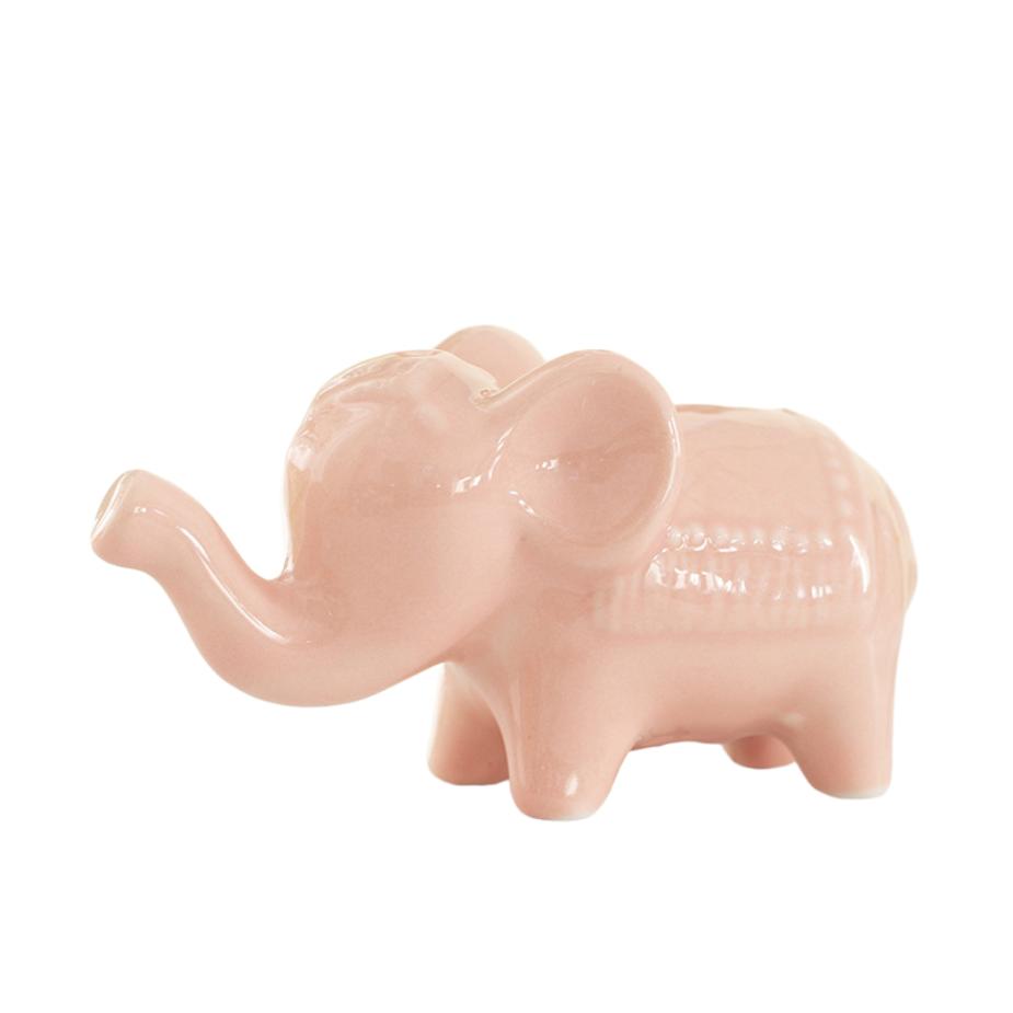 

Керамическая фигурка слона Милый Счастливый Маленький Слон Настольное украшение Подарок розовый