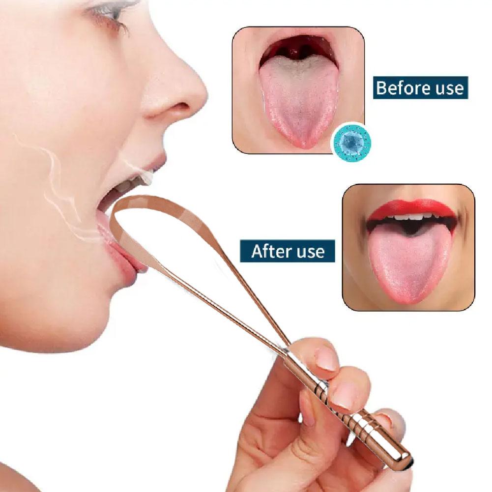 304 Steel Tongue Scraper Single Handle Tongue Cleaner For Adults Oral Care Dental Hygiene Tool K8W9