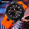 SANDA 6279 Hot Sale Digital Watch for Man Dual Display Large Dial Auto Date Luminous Waterproof Outdoor Sports Digital Men Watch