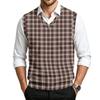 Men's Casual Wool V-Neck Knit Vest Sleeveless Sweater for Commute and Everyday Wear