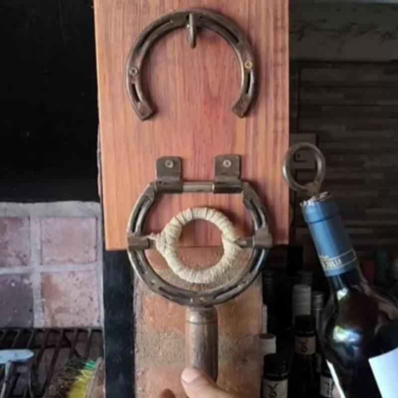 Hästsko Vinöppnare Retro Industriell Stil Väggmonterad Korkskruv Multifunktionsöppnare / Multiverktyg Barverktyg Heminredning