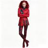 Movie Cosplay Costume Women's Red And Black Punk-style Jumpsuit With Cool 3d Digital Print Patterns For Halloween Costumes