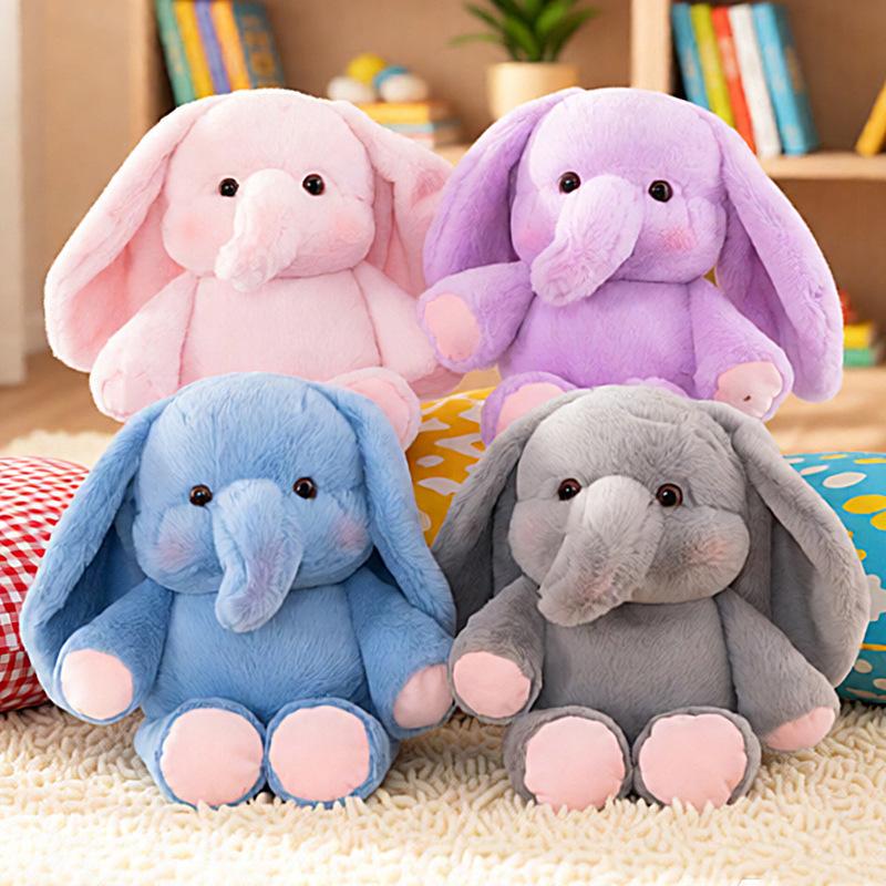 Cute Baby Elephant Plush Toy Soft Stuffed Elephant Cuddly Sleep Companion Pillow Comforting Plushies For Birthday Gift