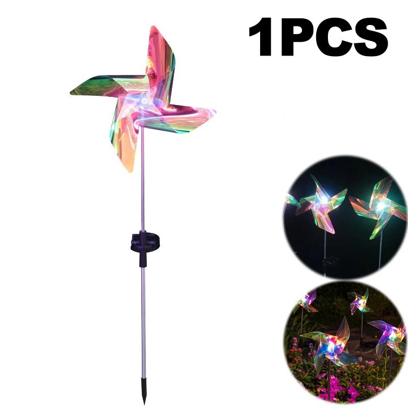 

Новые 4-лепестковые светодиодные солнечные ветряные фонари, вращающиеся ветряные фонари для газона, водонепроницаемые уличные декоративные фонари для двора и сада