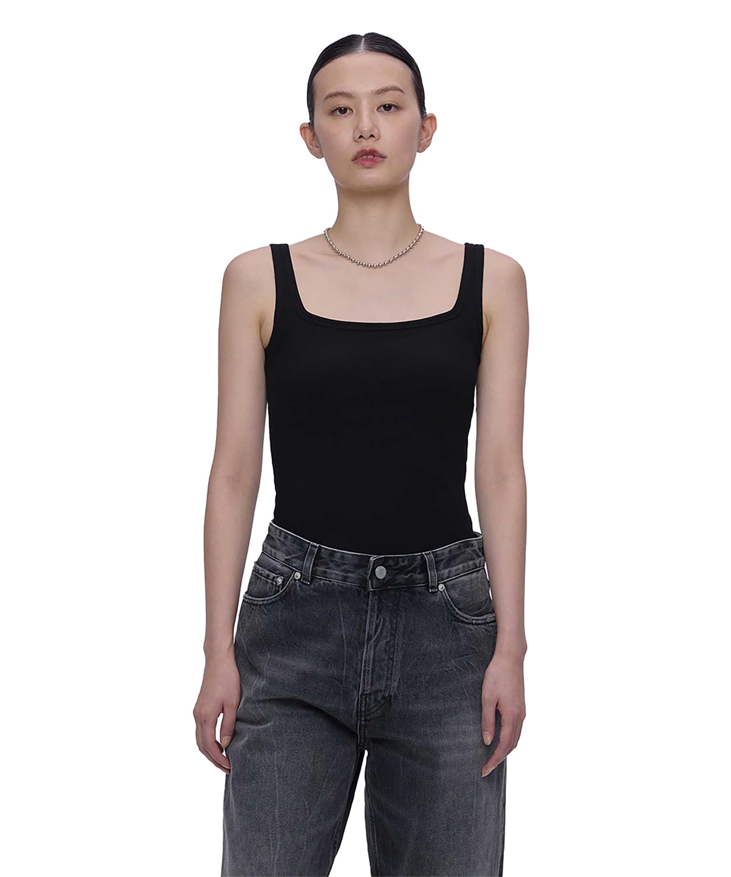 

Our Wacoal Cotton Rib Tank Top with Outerwear Functions as a Top and Underwear in Creates a Beautiful Bust BL Women s Cups, Top, One, Silhouette,