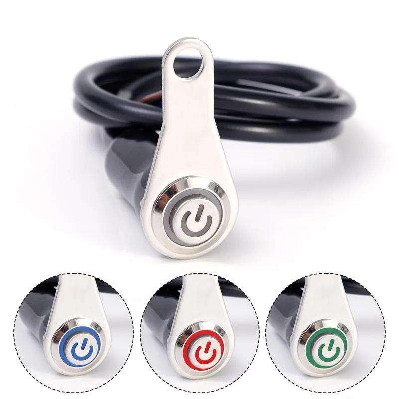 Motorcycle Indicator Light Switch Off-road Vehicle Modification Single Hole Stainless Steel ON-OFF Button for Horn Enginee Power