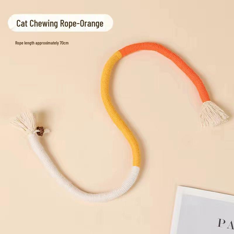 Cat Teething & Play Rope: Bite-Resistant Toy for Kitten Entertainment and Boredom Relief.