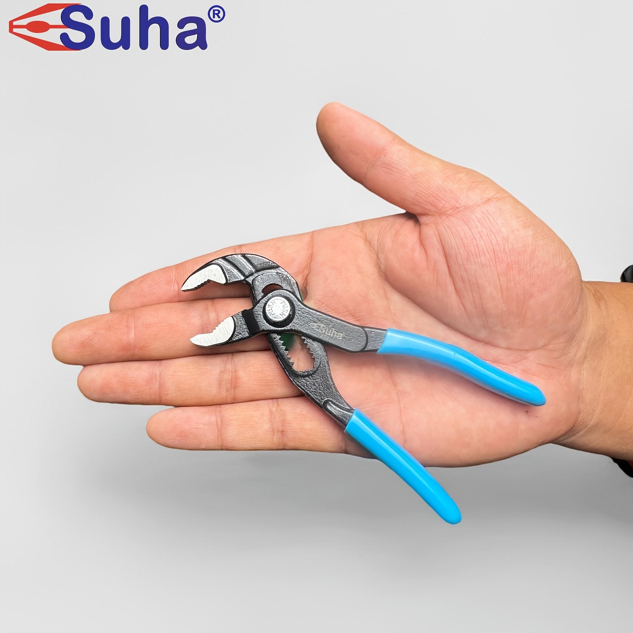 

Suha One-Button Adjustable Water Pump Wrench, 5-Inch Multi-Purpose Wrench, Made of Top-Grade Chrome Vanadium Steel, Non-Slip Jaws Blue rust-proof version