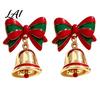 Seasonal Fashion Bell Stud Pair Jingle Jewelry 1 Dangle Drop Earrings for Women, Small