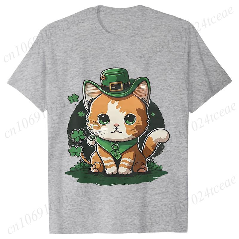 New Summer Tshirts St Patricks Day Irish Cat Happy St Patricks Fashion Womens Oversized TShirt Casual Womens Clothing Tops