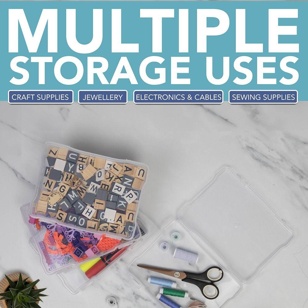 Transparent Photo Storage Boxes with 6 Inner Photo Cases Greeting Card Storage Box  Stickers