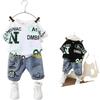 Children's Clothing Boys Denim Baby Set New Summer Boys Stylish Toddler Handsome Short Sleeve Two-Piece Set Trendy Kids
