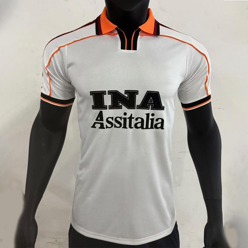 98-99 Roma Away Retro Football Jersey Large