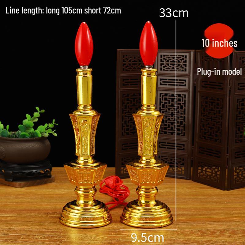 Dual-Use LED Candlestick Altar Lamp for God of Wealth
