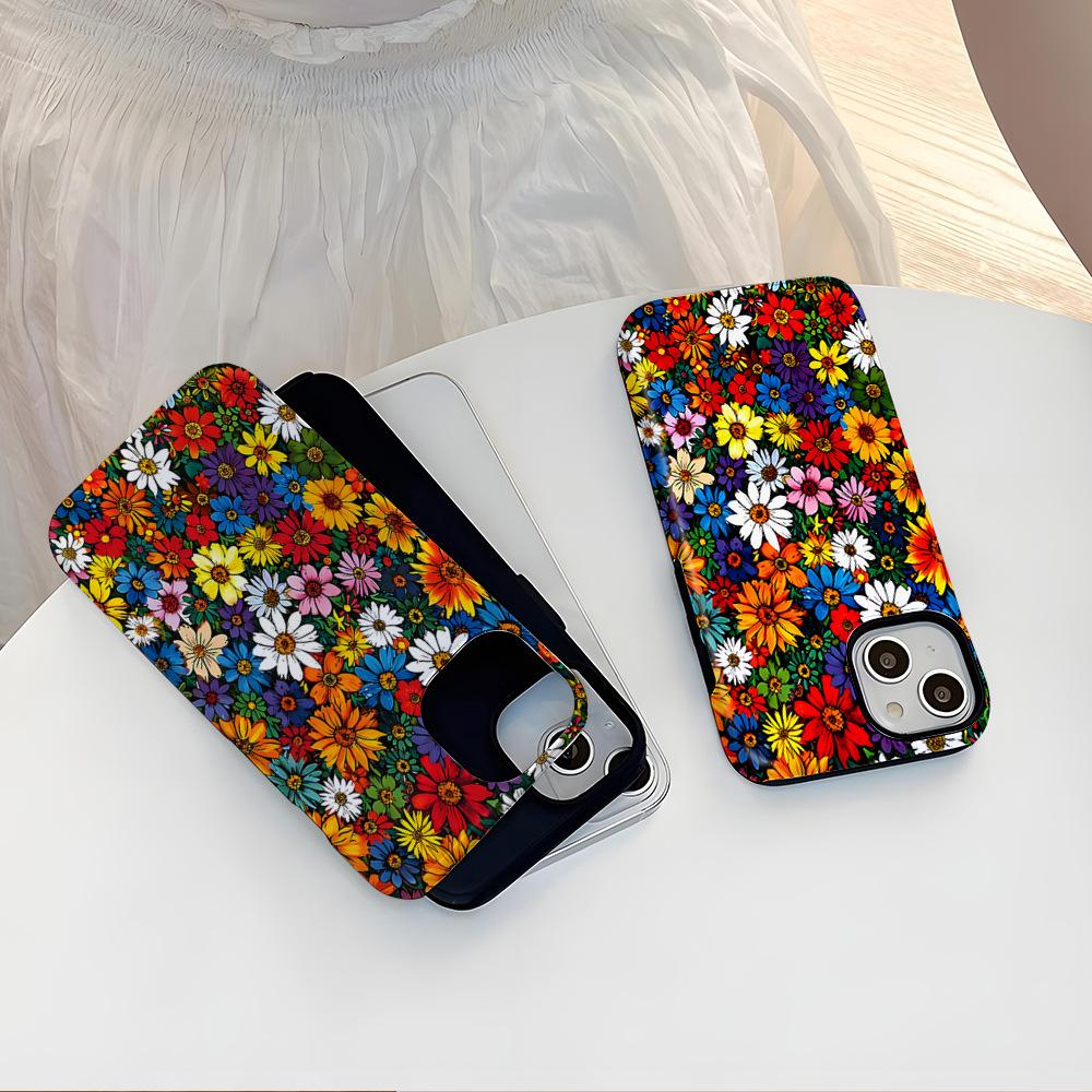 Stazione indipendente bestseller Pellicola colorata a margherite Mori per iPhone15pro Custodia 2-in-1 Custodia per cellulare Apple 17pro