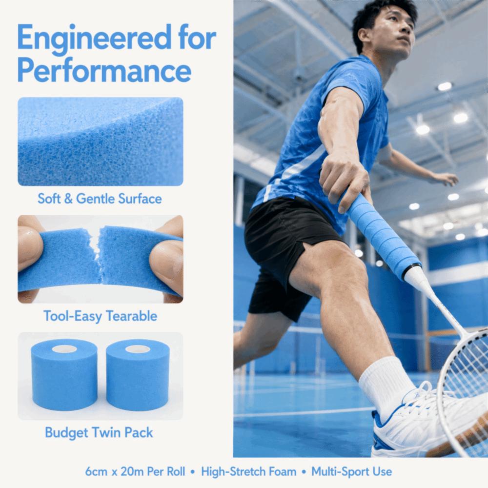 2PCS Shockproof Athletic Tape Breathable Underwrap Tape Flexible Foam Underwrap Sports Training