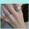 Exquisite 925 Sterling Silver Korean Style Geometric Snowflake Textured Ring For Women