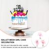 3Sets Ballet Girl Cake Topper High Quality Sturdy Base Graceful Dancing Pose Lightweight Compact Cake Cupcake Dessert Ornament