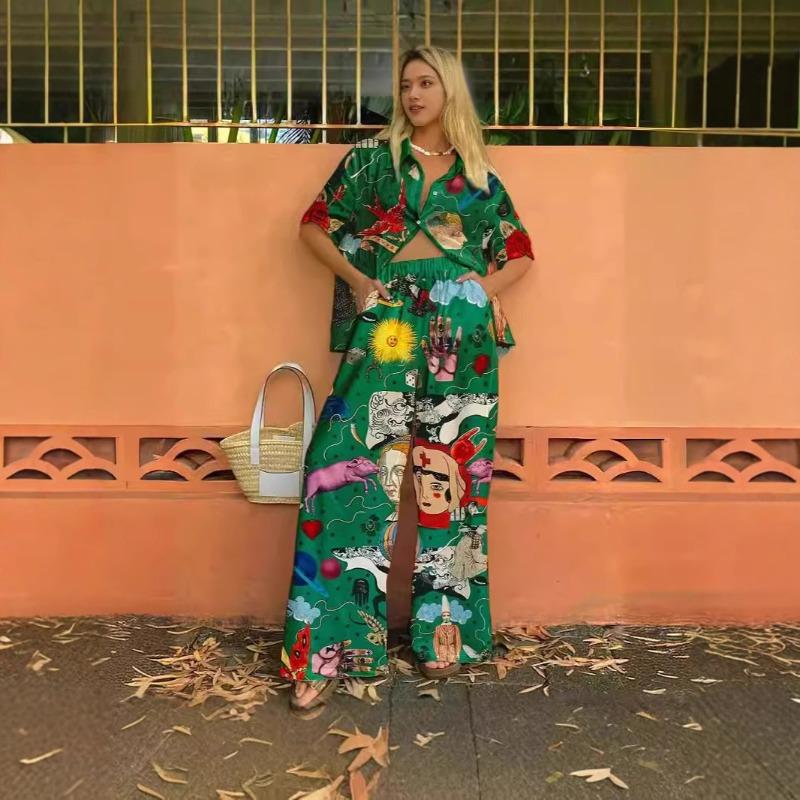 Street women's suit Printed digital high-end new trendy women's suit