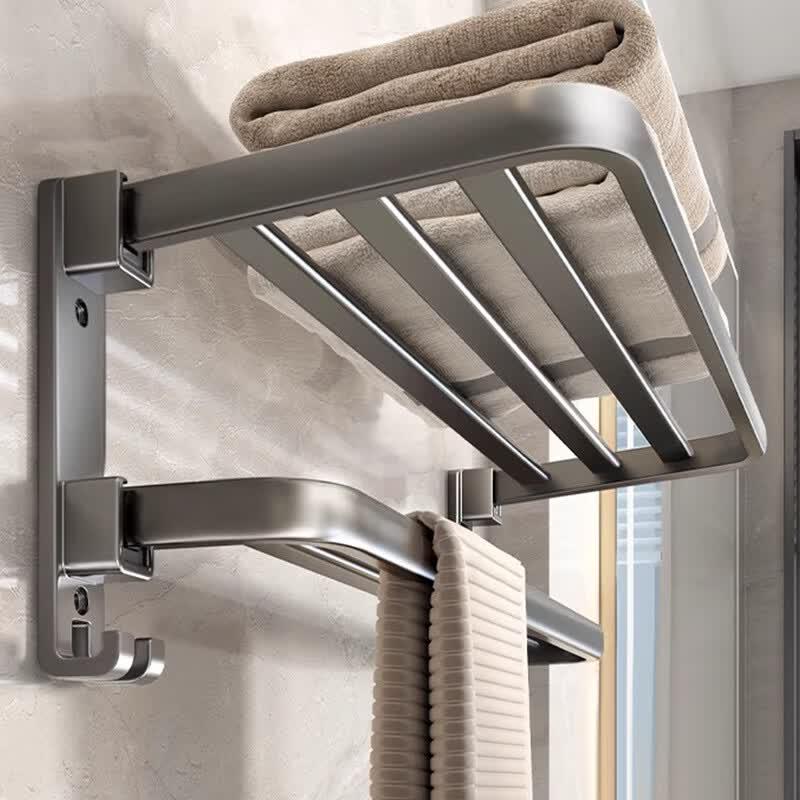 GOWKE Gunmetal Gray Double Layer Towel Rack