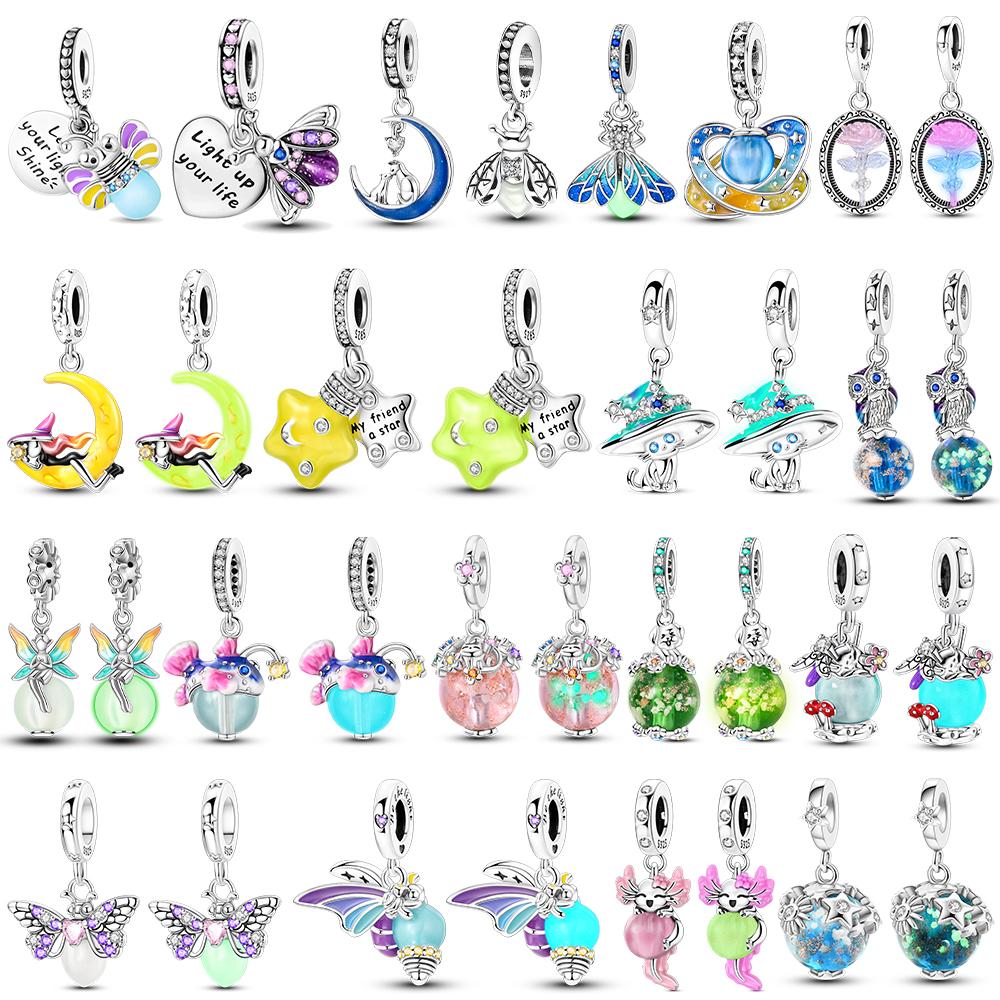 Luminous Firefly Stars Charm Fit Original New In Copper Charms Bracelets Pendants For Women Beads Diy Party Jewelry