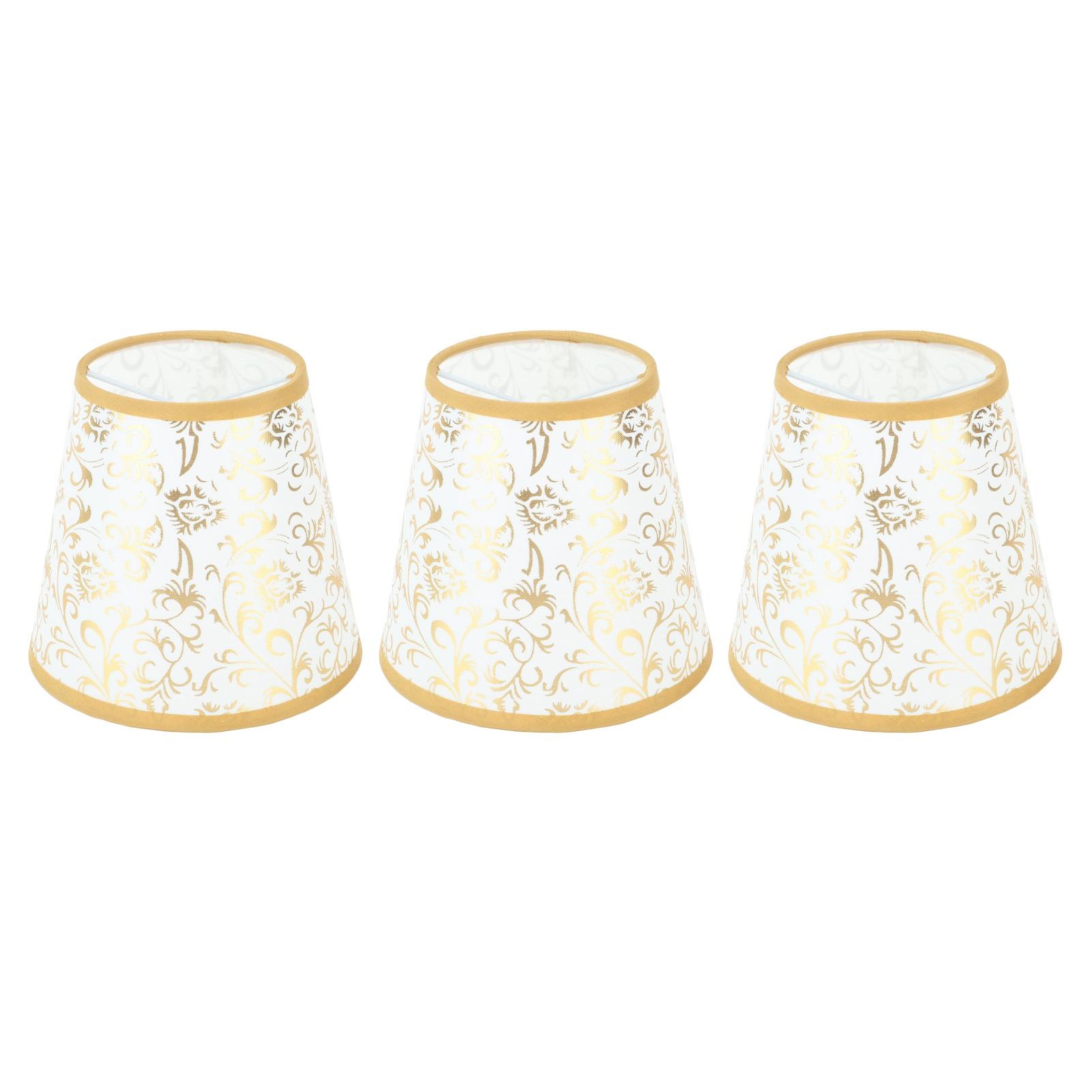

Тканинний абажур на кліпсі Установка Сучасні тканинні абажури для лампи E14 Люстра Настільна лампа 3шт золотий