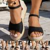 Women Casual Beach Sandals Platform Wedge Lightweight Summer Strap Casual Rope Thick Sole Bohemian Increased Fish Mouth Sandal