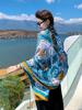 Summer Elegant Women Silk Scarf Beach Wrap Shawls Vintage Floral Print Lady Sunscreen Bandana Hijab Mujer Bohemian Scarve Pareo