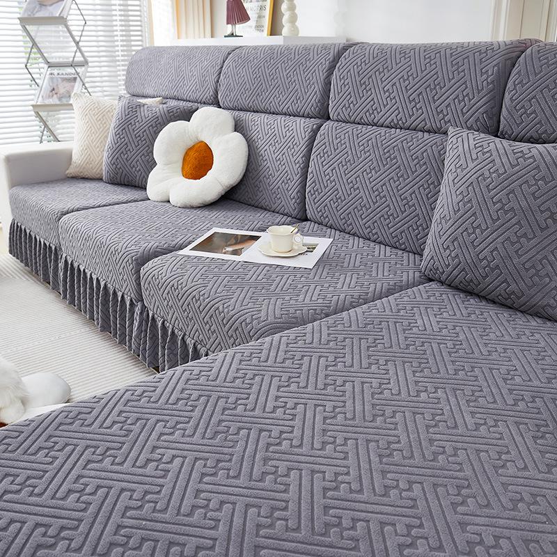 

Чехол для дивана с краем юбки, универсальный чехол «все включено», новый минималистичный современный тканевый чехол с полным покрытием, устойчивый к кошачьим царапинам, чехол для дивана S