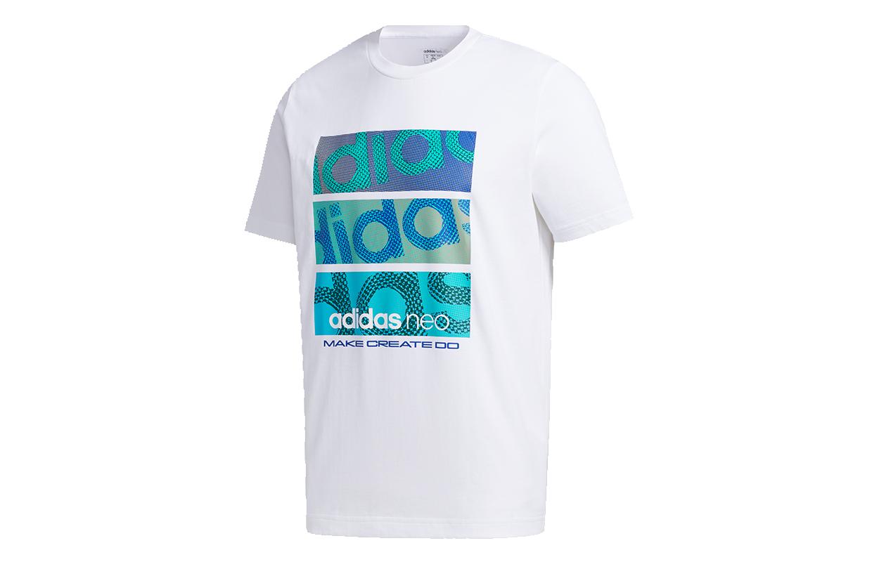 

Adidas Neo T Shirts Men s White Crew Neck Moderate Straight Fit GJ8773 XXL