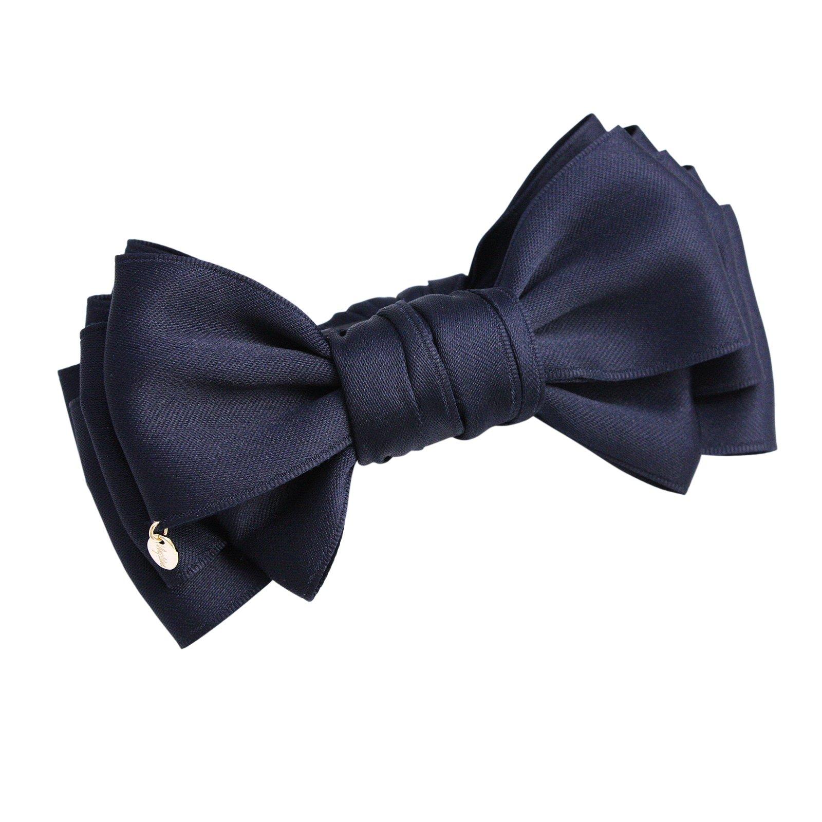 

VINGTAINE Layered Ribbon Banana Clip Hair Clip Navy [Vintaine] H-283-NY