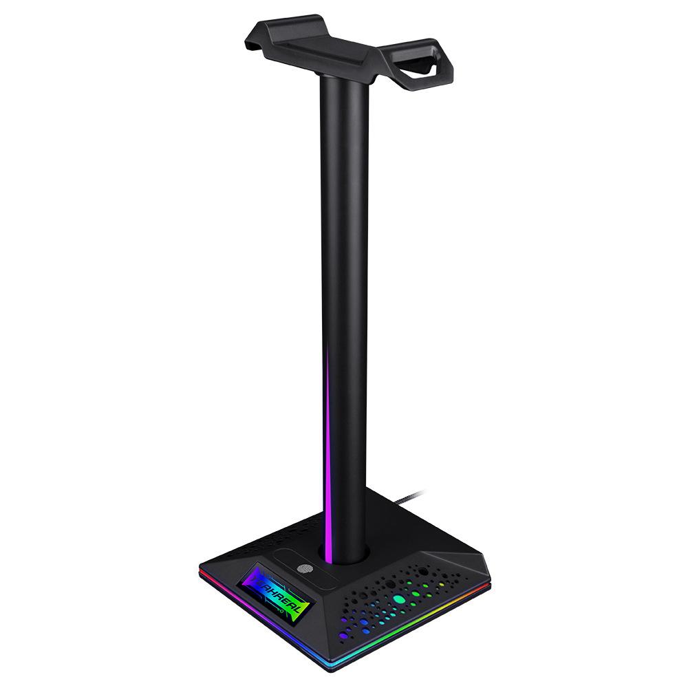 In Stock Lanxinda EB01 Gaming Headset Stand with RGB Lighting Dual USB 3.5mm Audio Interface ABS Material