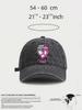 Washed Denim Baseball Cap With Pink Ribbon Breast Cancer Awareness Print Adjustable Casual Dad Hat