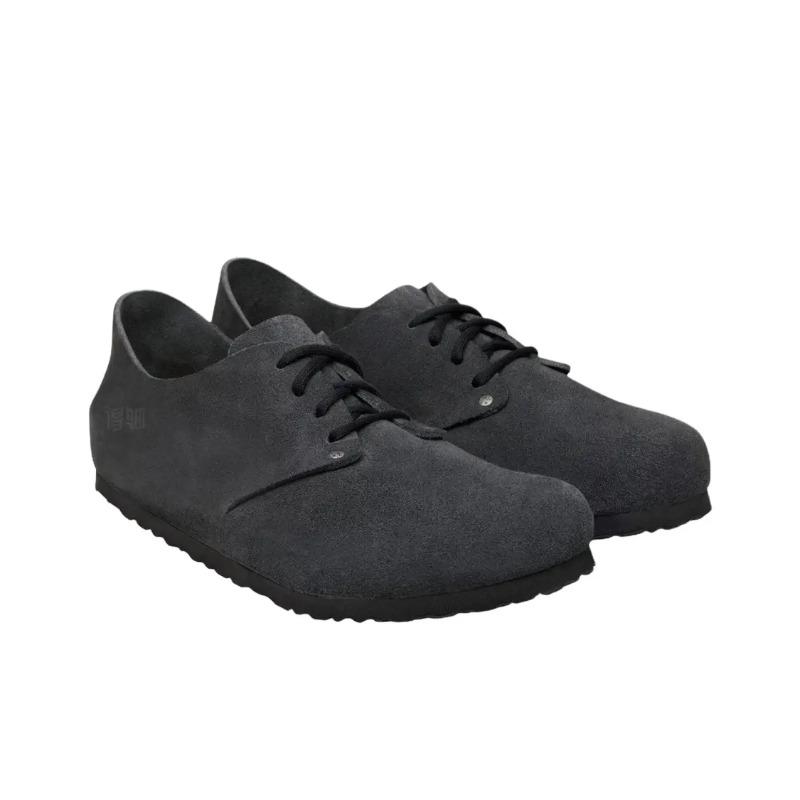 Birkenstock Maine Unisex Vintage Comfort Suede Leather Shoes Charcoal Narrow Fit 1031747 36