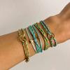 New Design Fashion Stainless Steel 18K Gold Plated Colorful Braided Rope String Bracelet