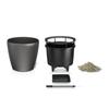 LECHUZA Pot de fleurs Classico Premium - Kit complet - Anthracite métallisé - Ø 21 x H20 cm - 3 L de capacité