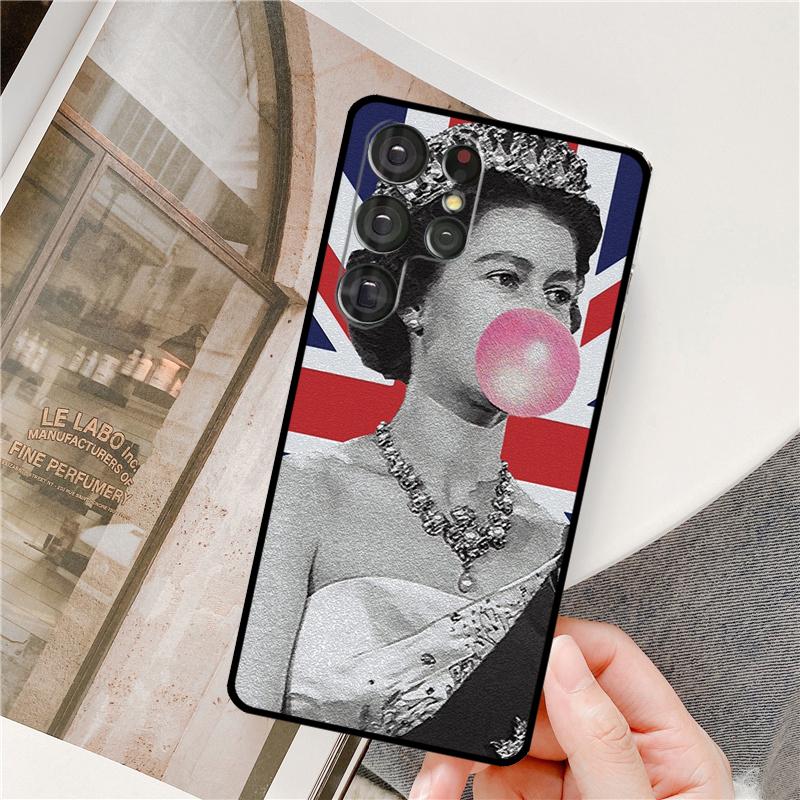 Queen Elizabeth II Phone Case For Samsung Galaxy S25 Ultra S9 S10 S20 S22 S21 Plus S23 FE S24 Ultra Full Cover