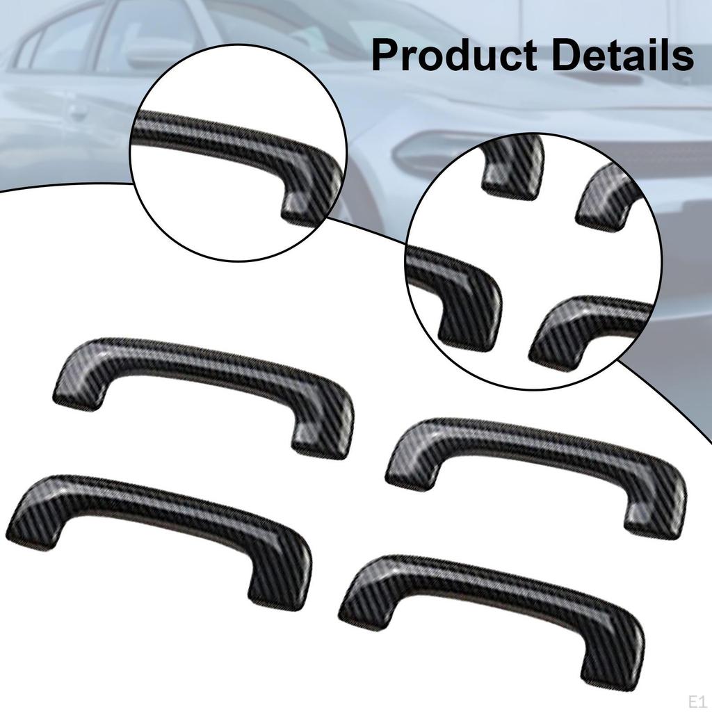 4x Roof Grab Handle Cover Trim Car Interior Utility Auto Accessory Spare Parts Sturdy Replace Carbon