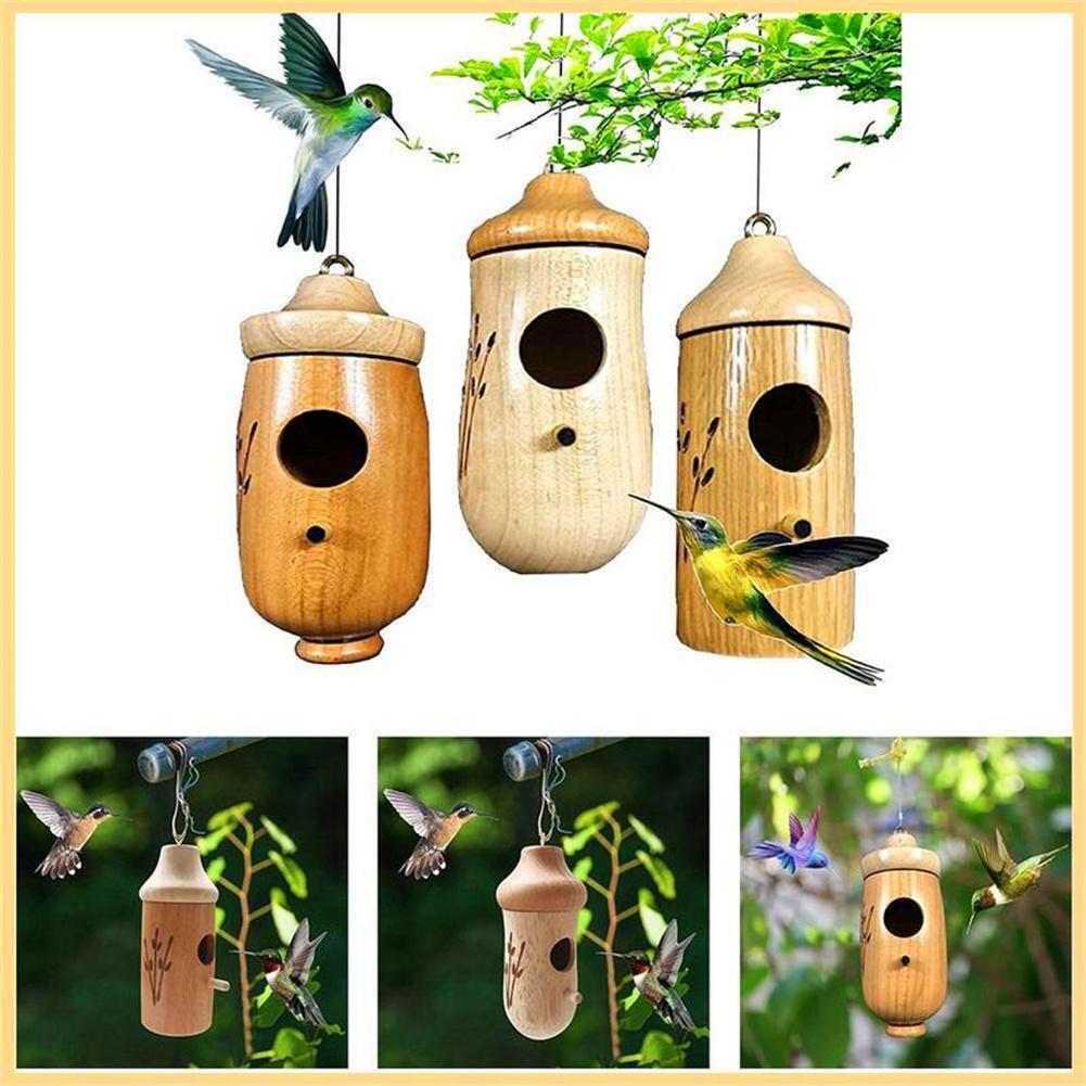 1 Pc Hummingbird House for Outside Hanging & Nesting, Wooden Birdhouse