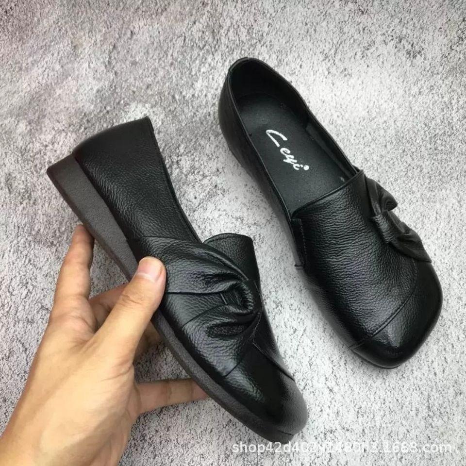 Trendy Casual Single Shoes 2025 Spring New Soft Sole Anti Slip Design Feeling Flat Bottomed Women's Single Shoes Zapatos Mujer