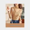 2023 Women's Autumn Long-Sleeve Lace Mesh Top with Half-High Collar